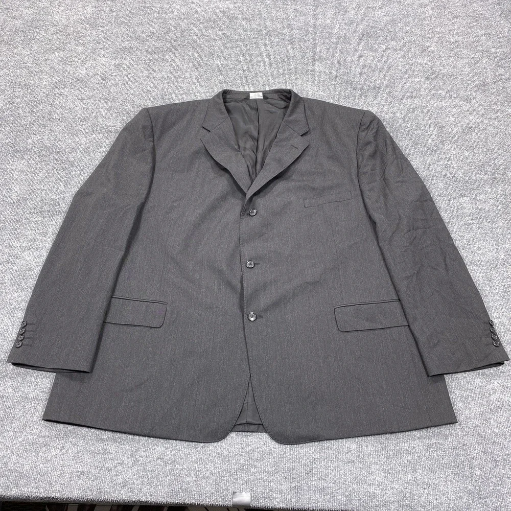 Pronto Uomo Couture Suit Jacket Mens 56 Long Gray Super 120s Wool 3 Button Lined